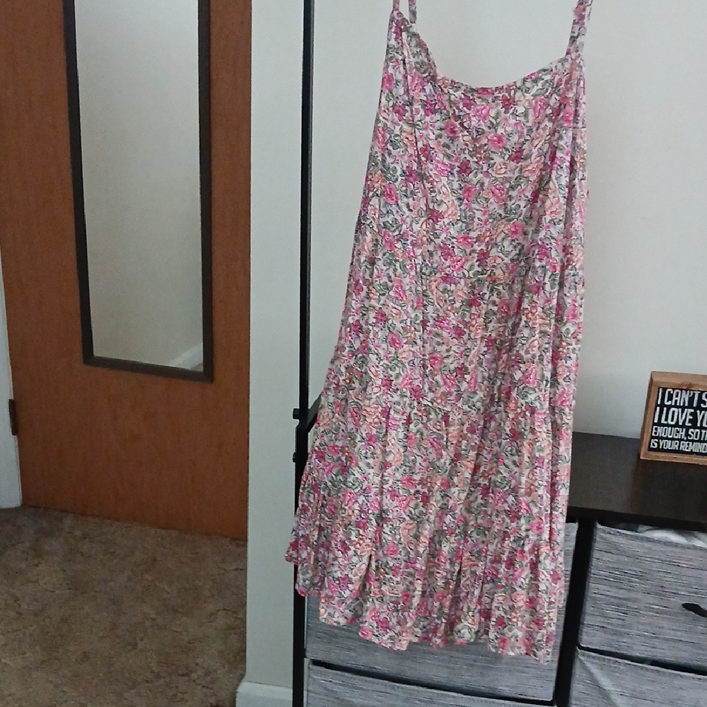 Old Navy Pink and Coral Floral Dress